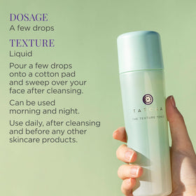 TATCHA bottle next to common items showing 150 ml scale and travel awareness