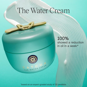 TATCHA cream being applied to hand demonstrating quick-absorbing finish