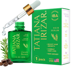 Tatiana Irizar front packaging showing 1 fl oz bottle and dropper for easy application