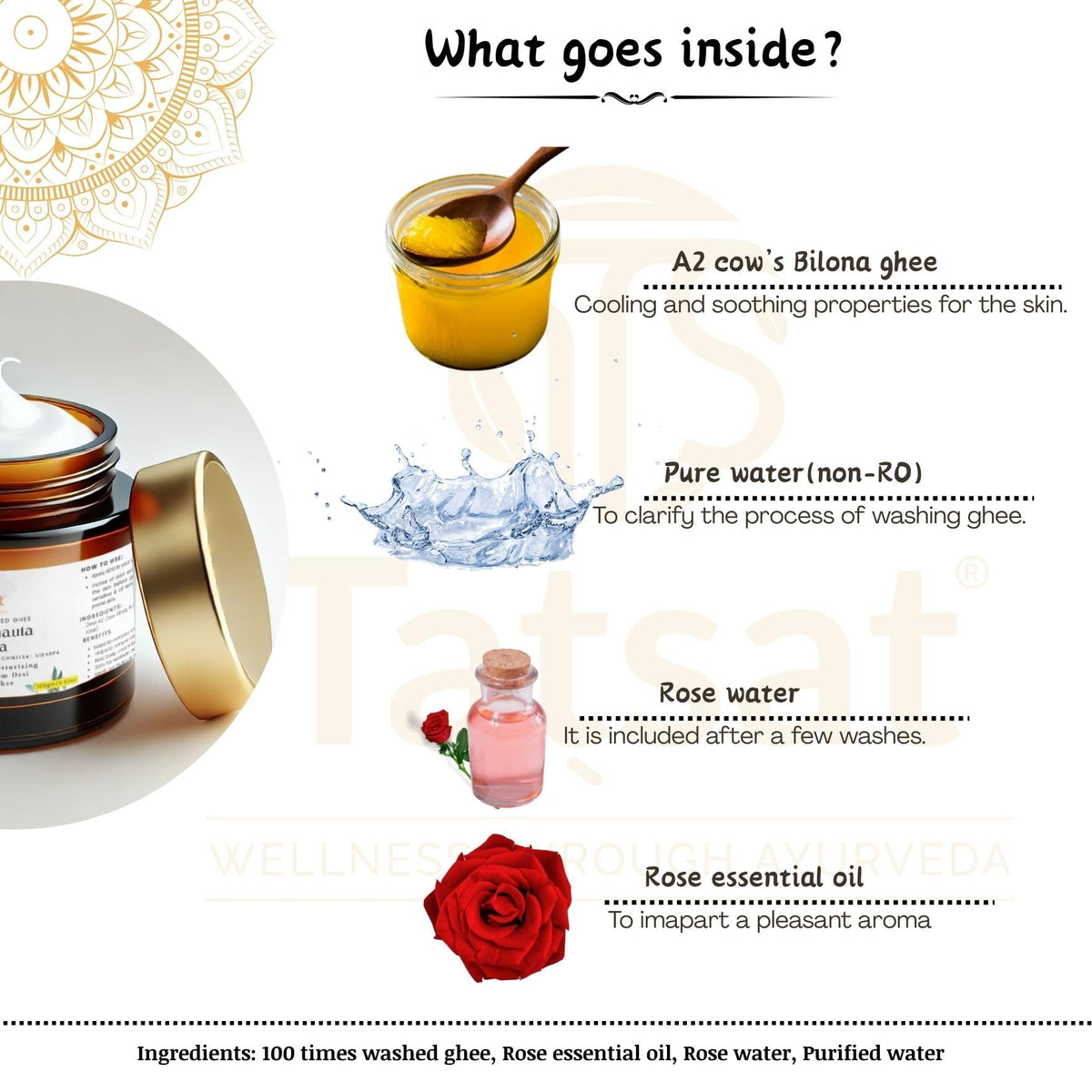 TATSAT close-up rose-tinted cream texture highlighting gentle finish