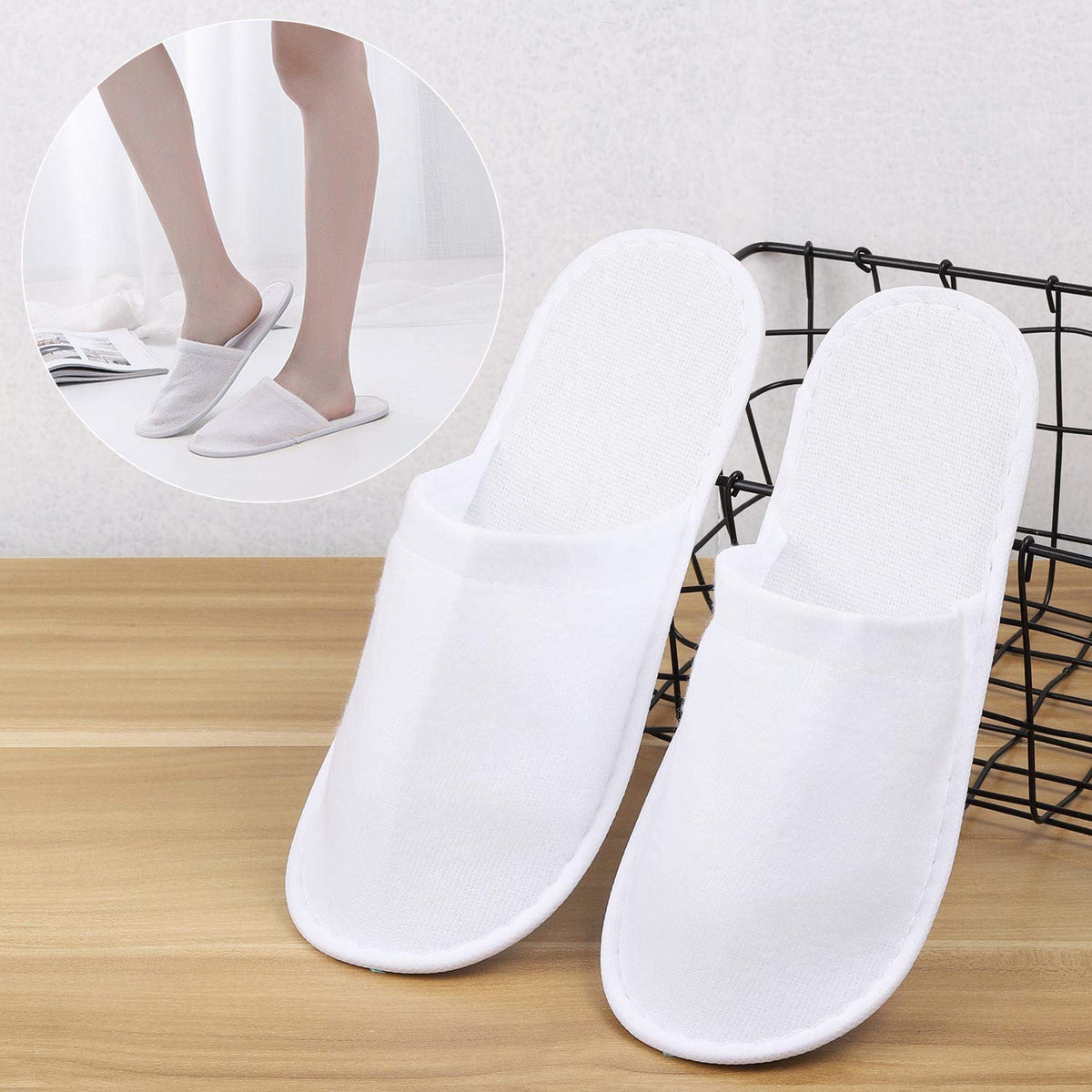 Tbestmax open box with slippers ready for guest distribution