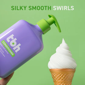 TBH shampoo amount in hand illustrating controlled dosing and less waste