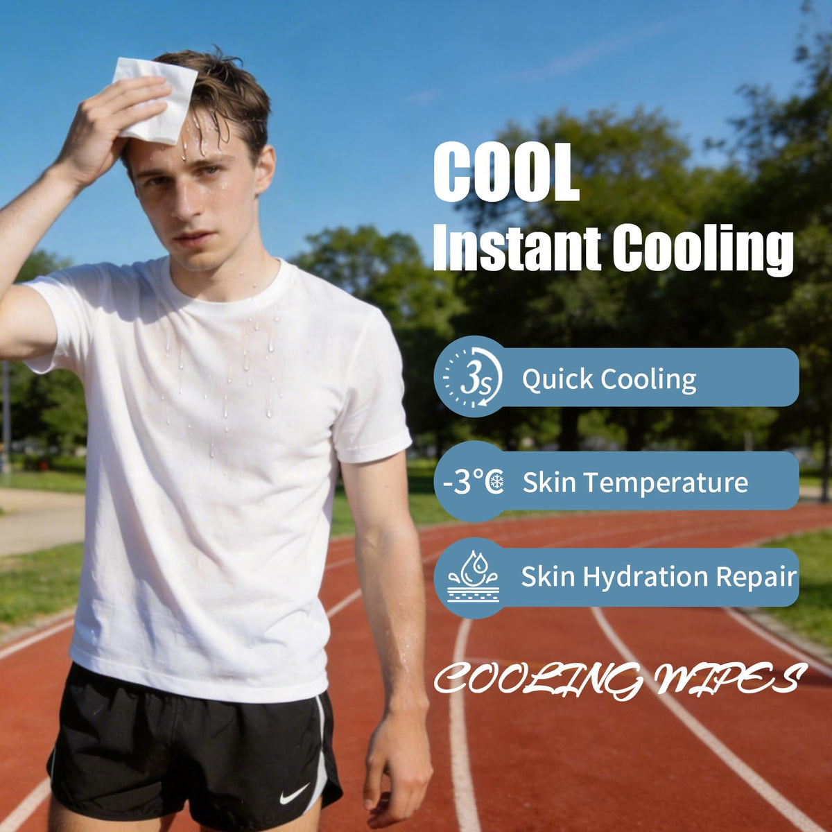 TCANG wipe used after workout in gym setting for fast cooling