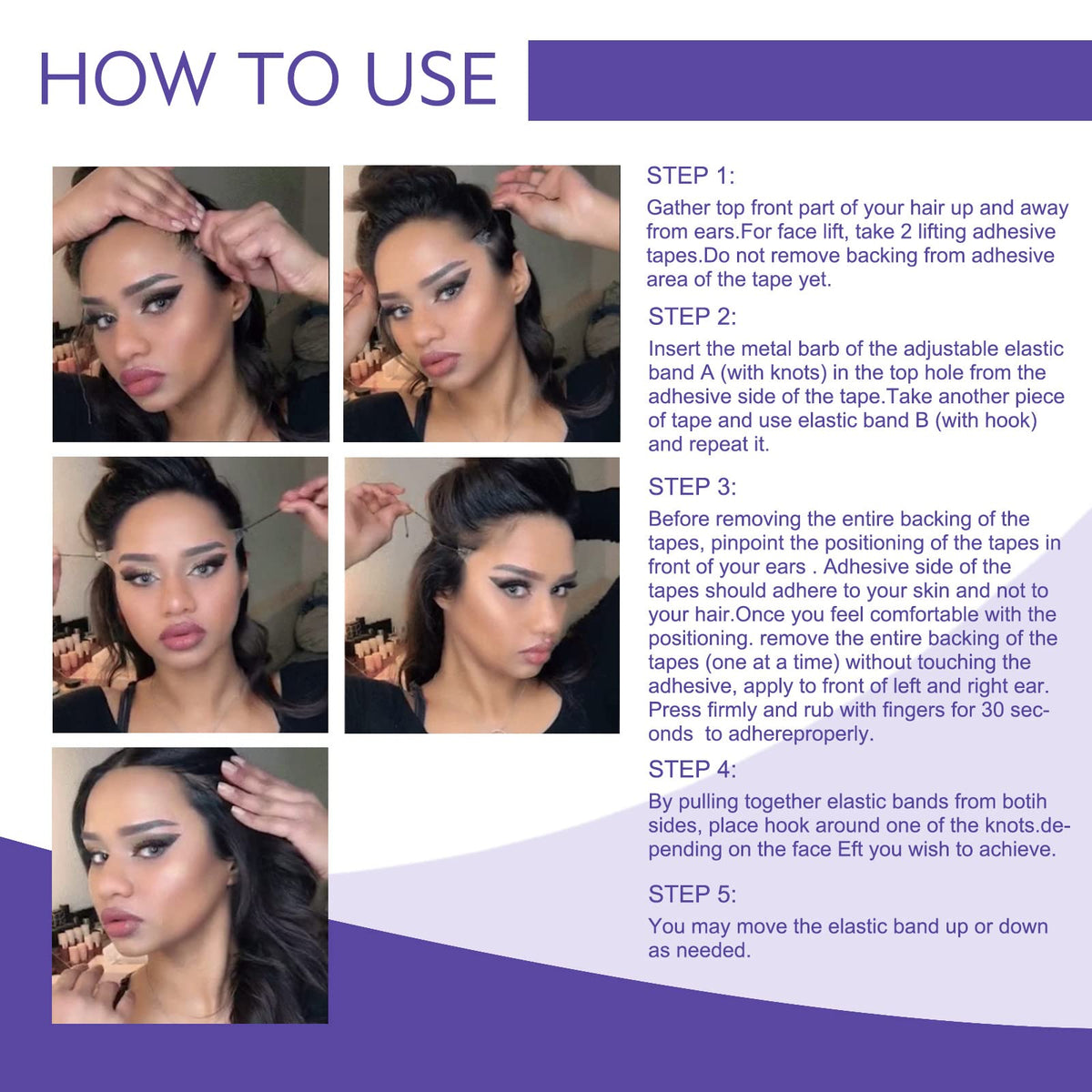TDZLDM applying tape under chin to reduce double chin appearance