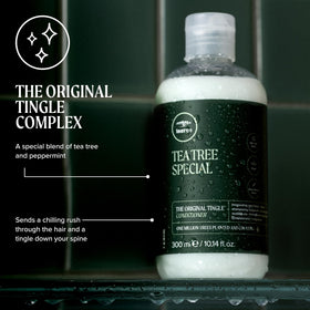 Tea Tree conditioner creamy texture close-up demonstrating smooth slip for detangling