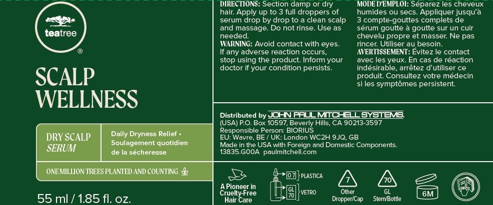 Tea Tree serum on bathroom shelf in lifestyle setting, conveys daily routine convenience
