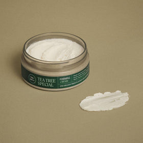 Tea Tree cream texture close-up demonstrating smooth, blendable formula benefit