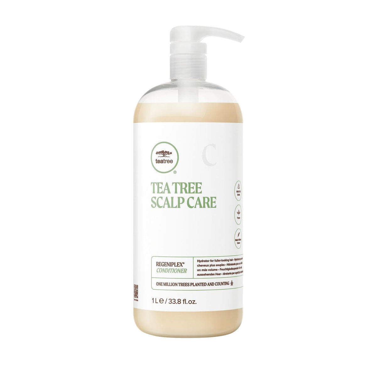 Tea Tree front packaging 33.8 fl oz showing label and benefits for fuller hair