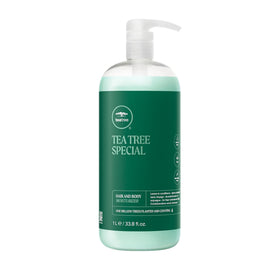 Tea Tree front packaging showing bottle and pump benefit easy dispensing