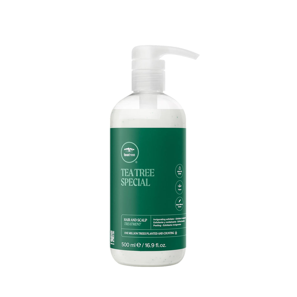 Tea Tree front label showing product name and size, highlighting nourishing benefits