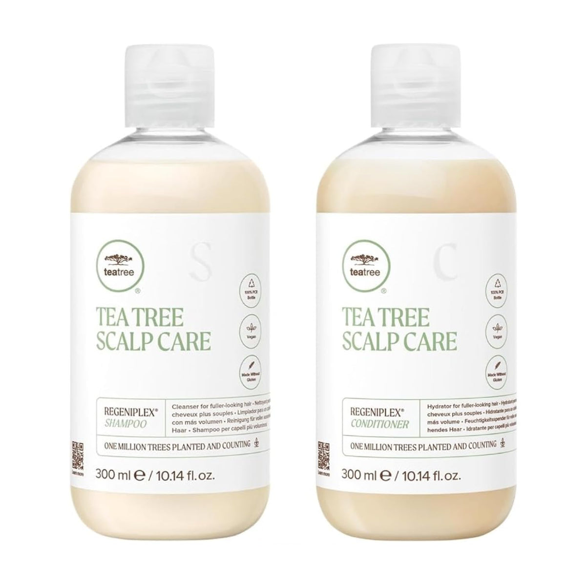 Tea Tree holiday gift box front showing shampoo and conditioner and sustainable packaging for gifting
