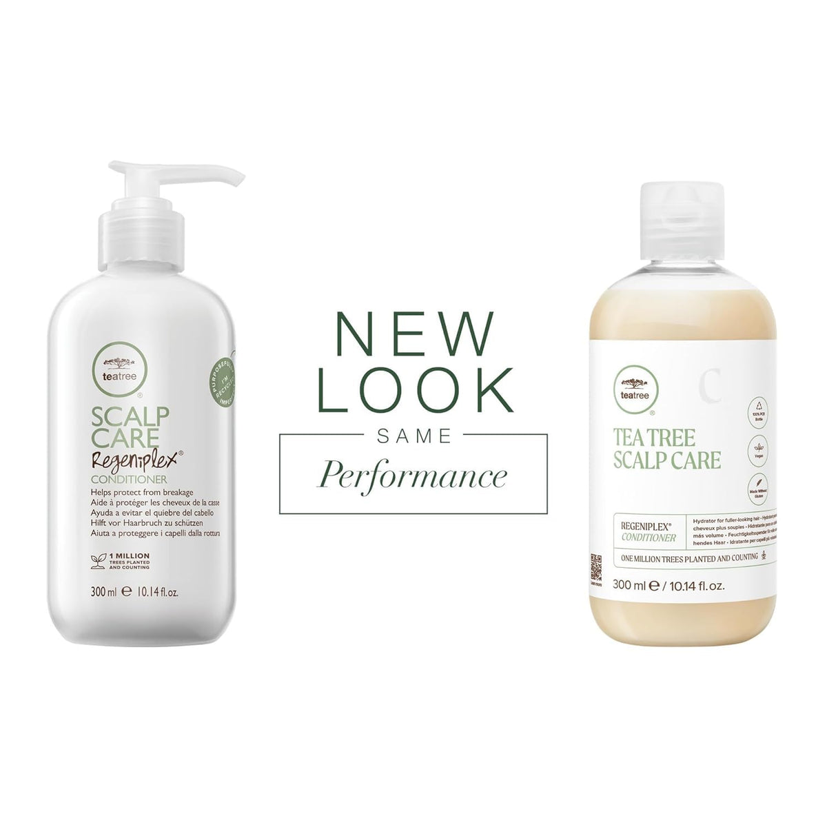 Tea Tree set in bathroom lifestyle shot demonstrating easy daily scalp care and uplifting scent