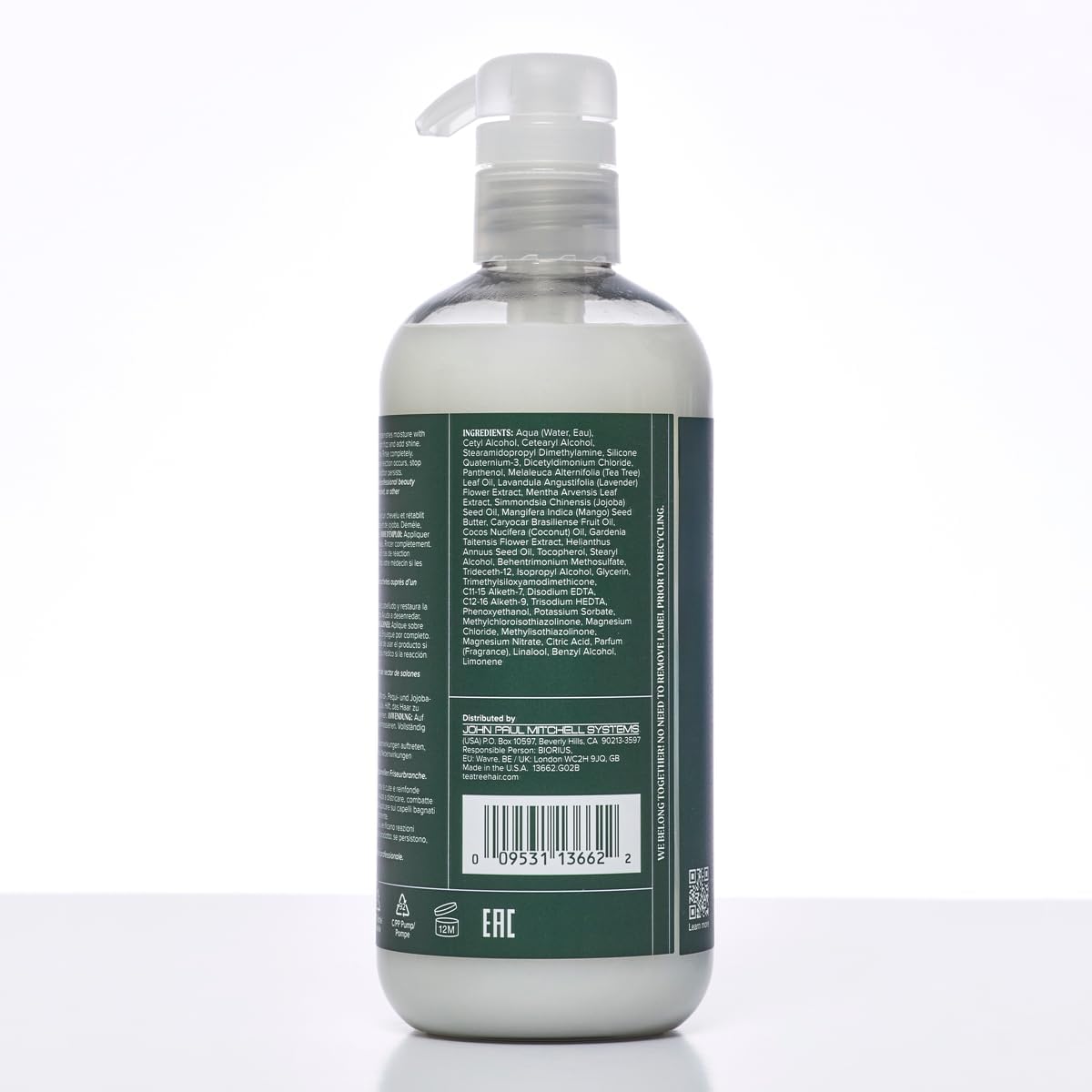 Alternate packaging note for Tea Tree cowash indicating updated look