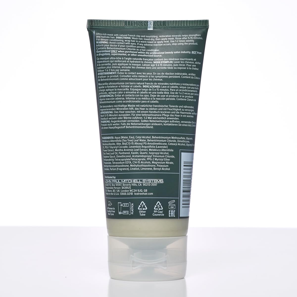 Tea Tree jar staged in bathroom spa setting for relaxing usage appeal