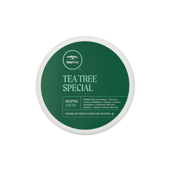 Tea Tree front packaging showing jar and brand, highlights salon-quality hold