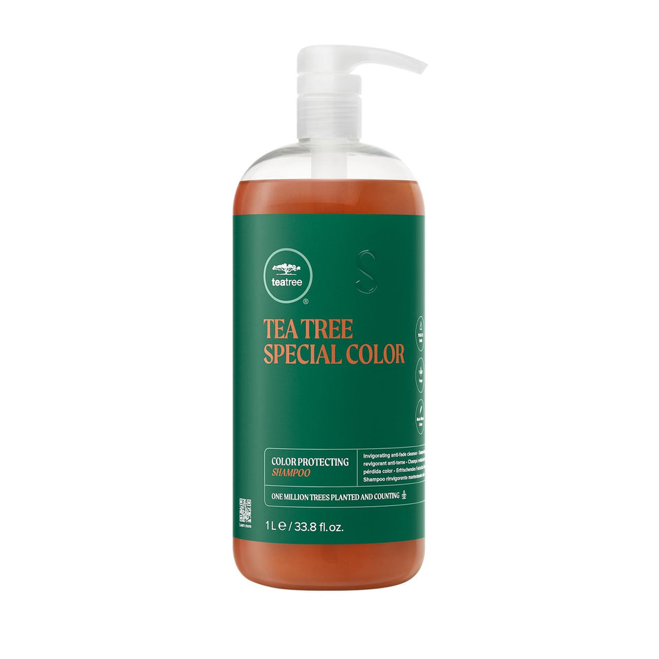 Tea Tree front bottle showing product and brand benefits