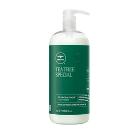 Tea Tree front packaging shows brand and 33.8 fl oz size for salon-quality treatment
