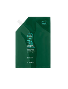 Tea Tree pouch front view showing branding and size benefit