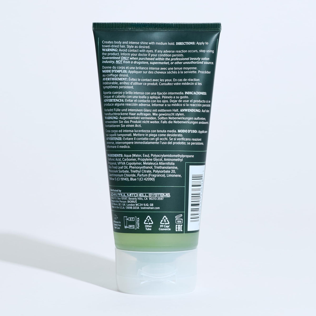 Tea Tree next to hand for size comparison emphasizes travel-friendly volume