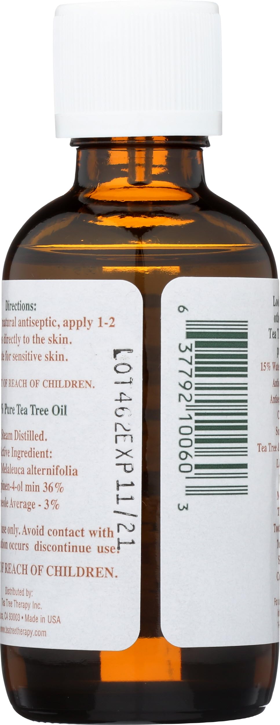 Tea Tree Therapy dark glass close-up protecting oil potency benefit