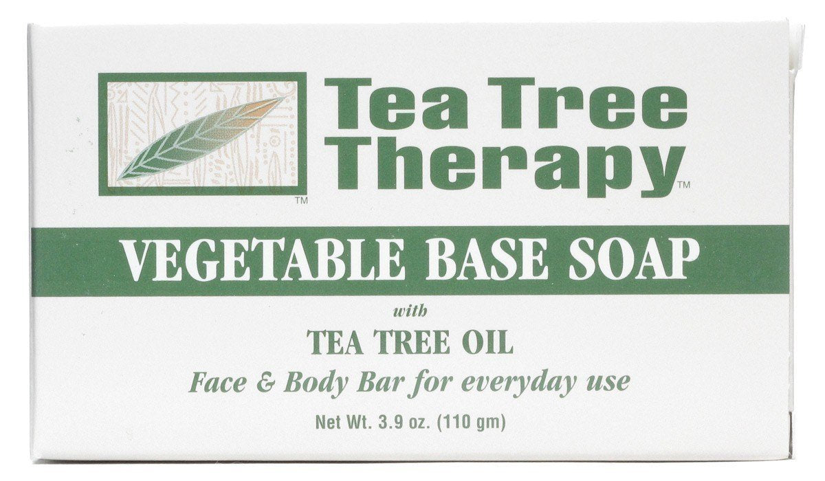Tea Tree Therapy front packaging showing nine 3.9 oz bars and fresh benefit