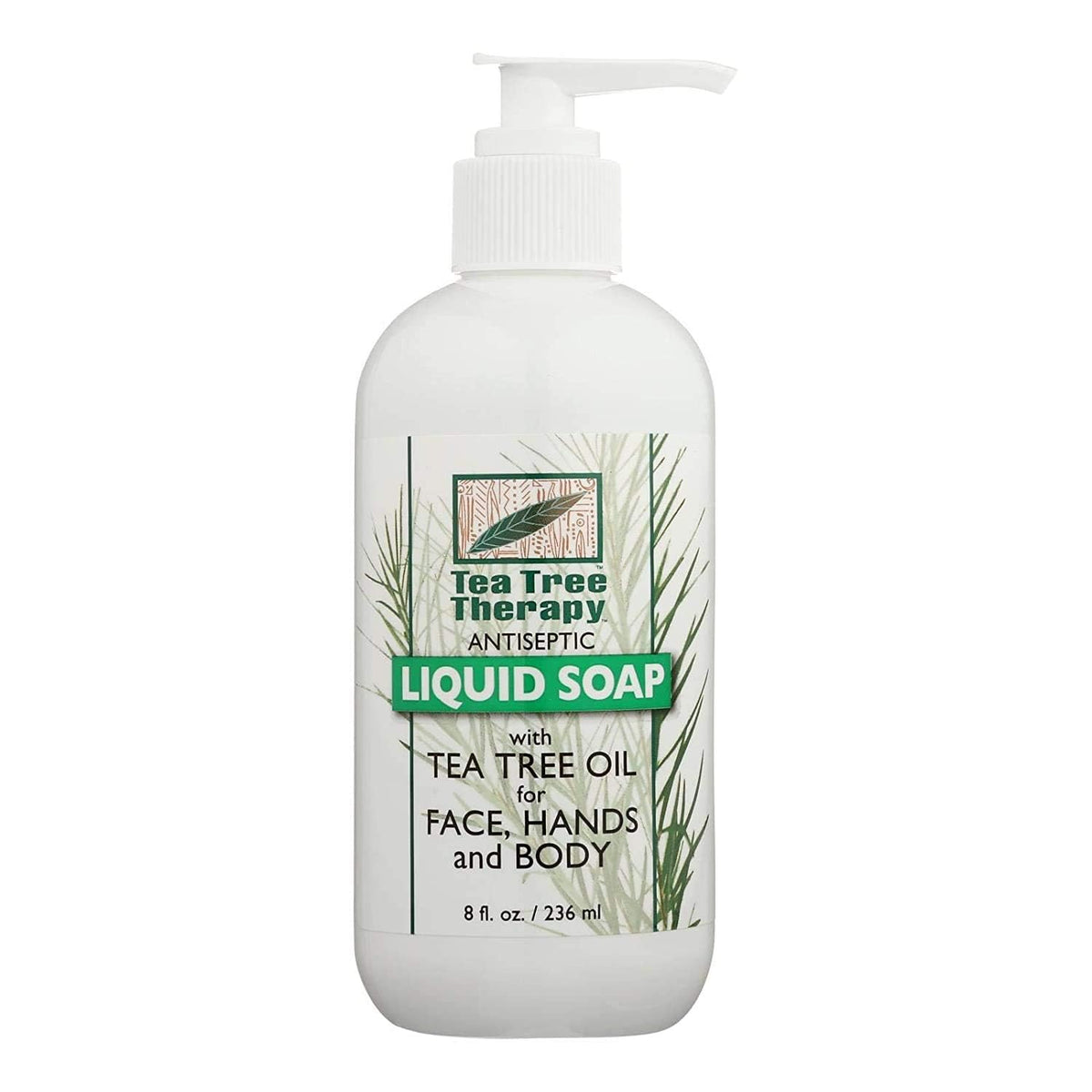Tea Tree Therapy front packaging showing the label and pump, convenient multiroom supply
