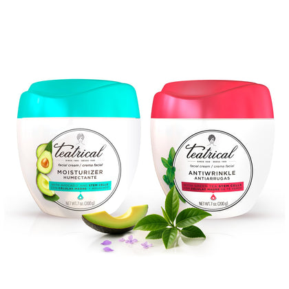 TEATRICAL front packaging showing both day and night creams for dual routine