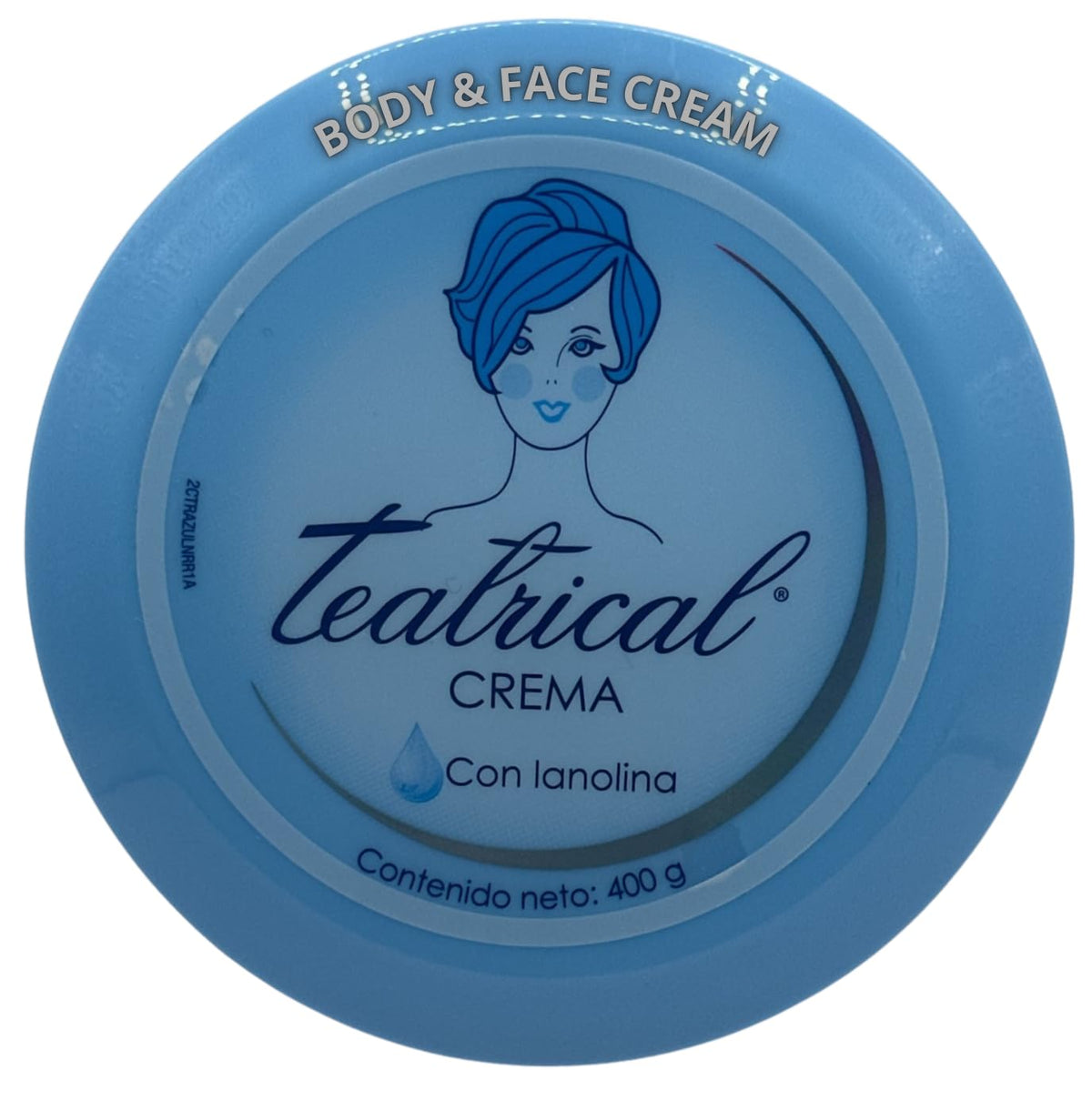 TEATRICAL jar front 400g showing product name and value size for economical hydration