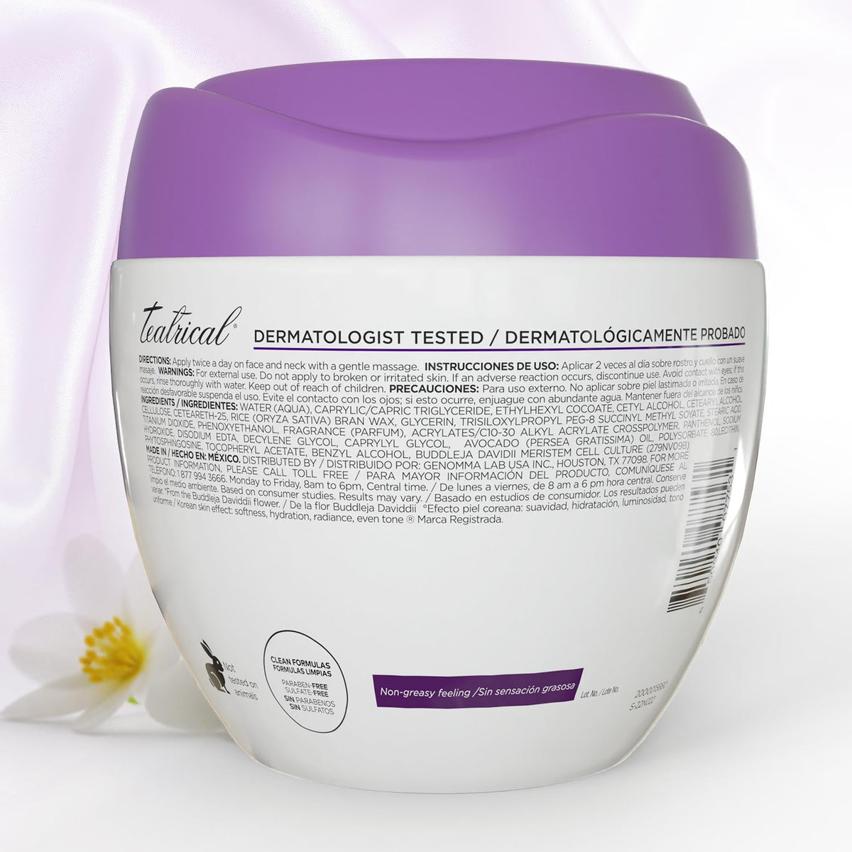 TEATRICAL jar on bathroom shelf showing aesthetic fit in daily routine benefit