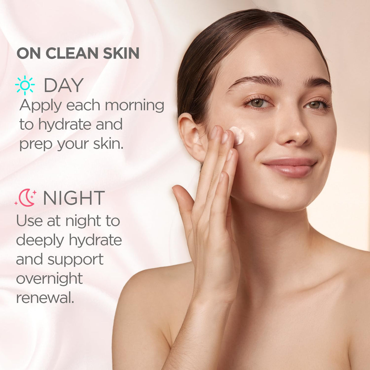 TEATRICAL night cream smoothed on neck showing targeted overnight firming benefit