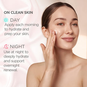 TEATRICAL night cream smoothed on neck showing targeted overnight firming benefit