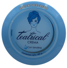 TEATRICAL size comparison with hand illustrating the generous 400g value jar capacity