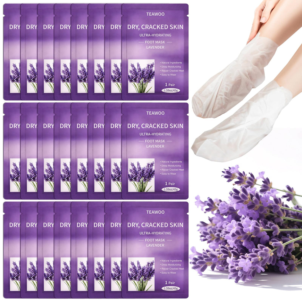 TEAWOO front packaging showing 24 pairs and value pack benefits