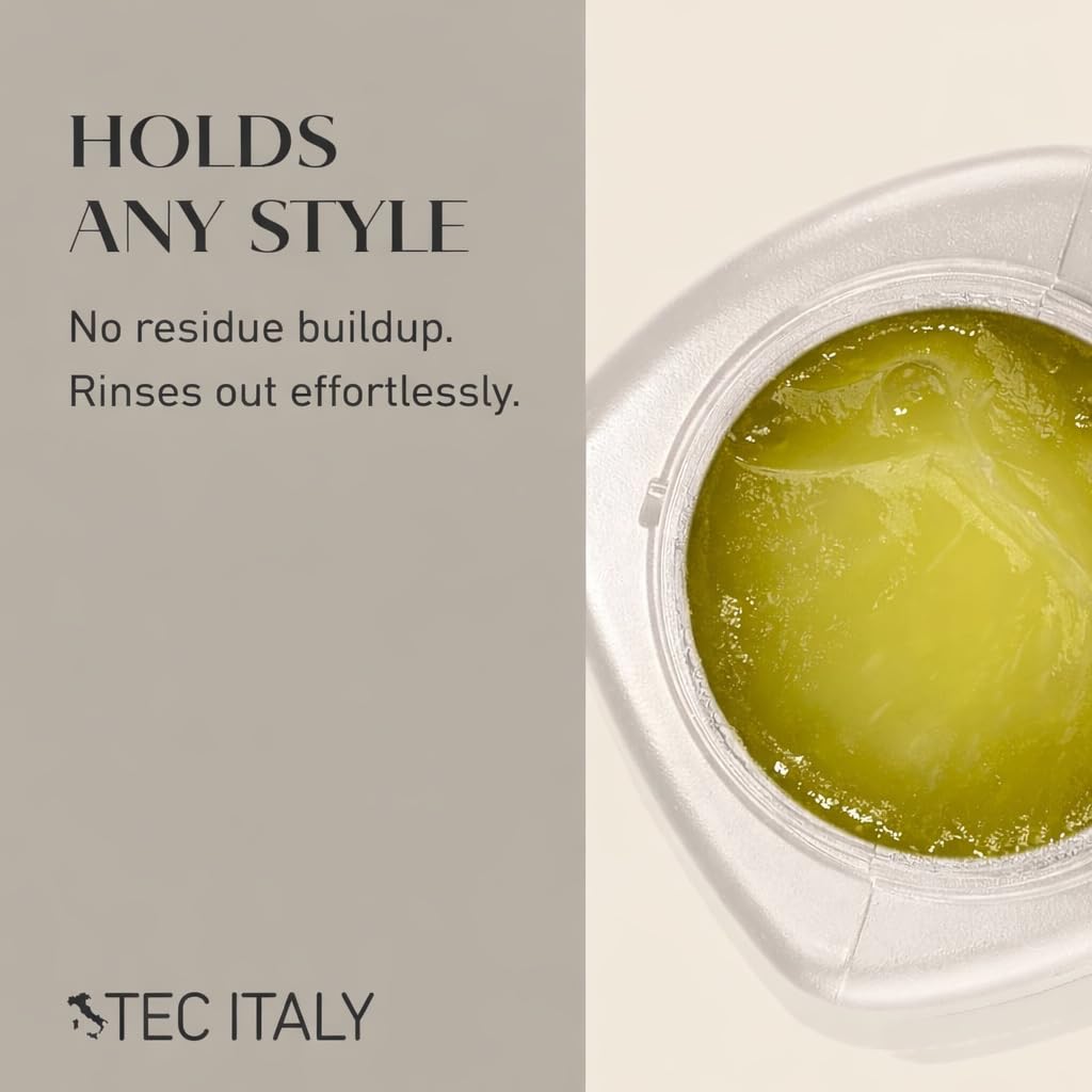 Tec Italy gel in hand being applied for easy styling and even spread