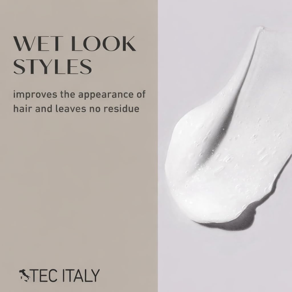 Tec Italy gel texture close-up highlighting smooth, non-sticky formula and glossy finish