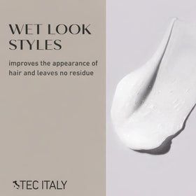 Tec Italy gel texture close-up highlighting smooth, non-sticky formula and glossy finish