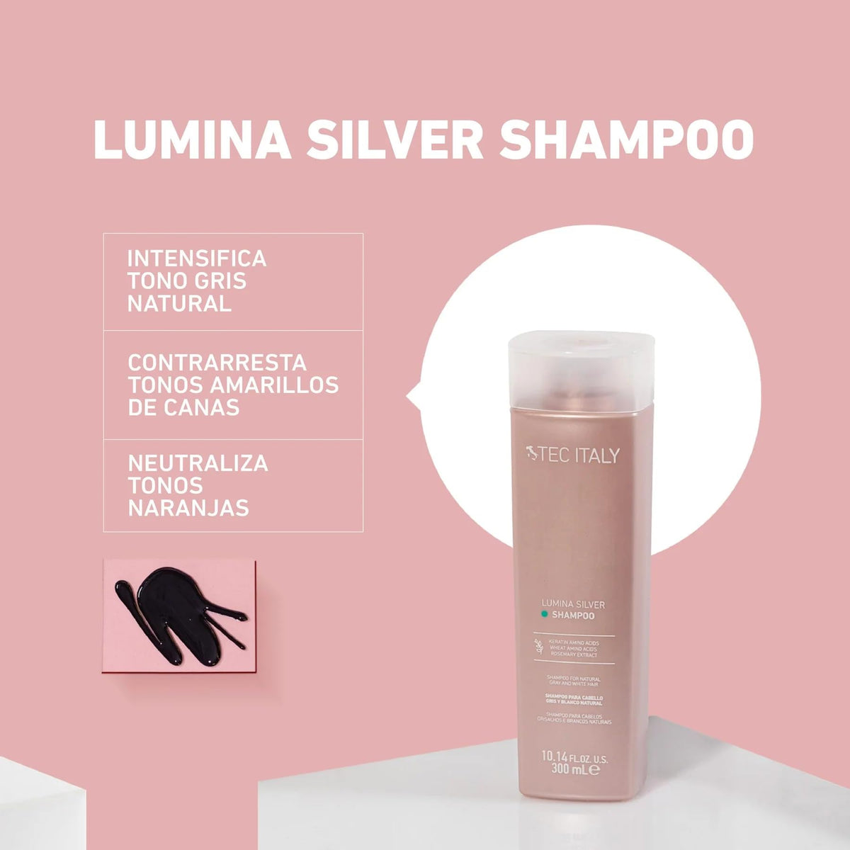 Tec Italy Lumina being applied to wet hair demonstrating easy distribution and toning