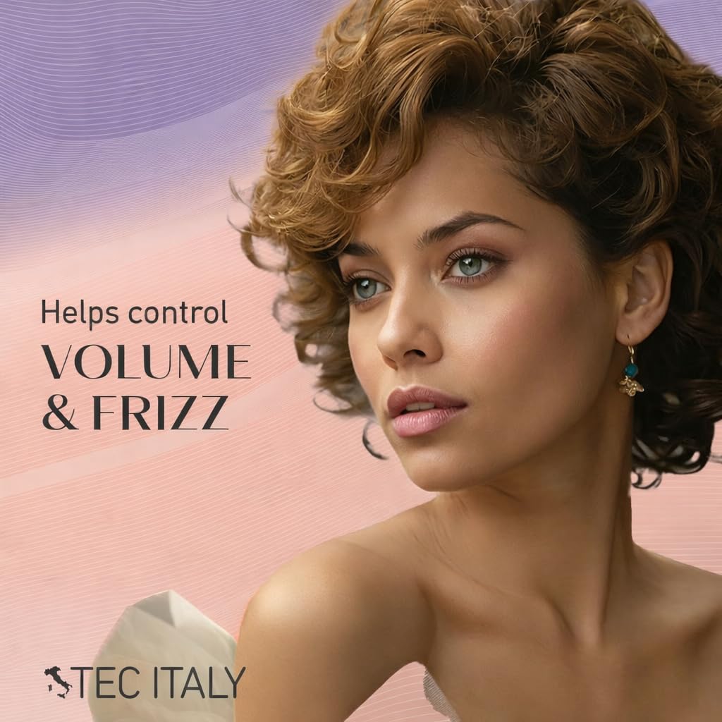Tec Italy being applied to towel-dried hair, defines curls and reduces frizz
