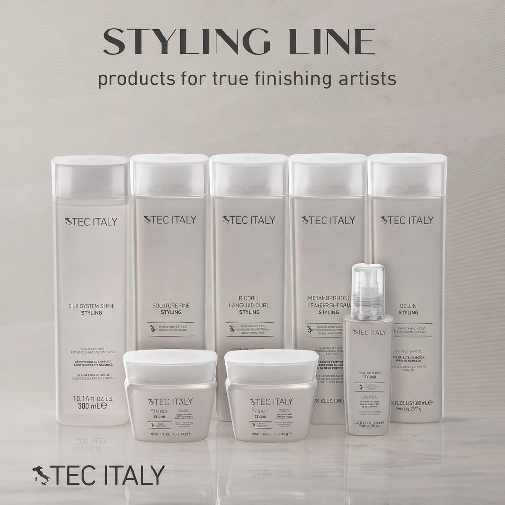 Tec Italy ingredient close-up with keratin and silk visuals, strengthening benefit