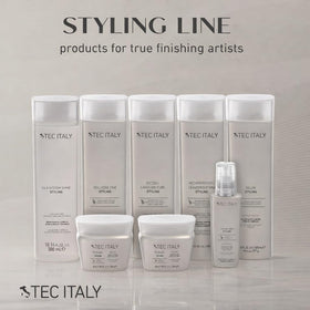 Tec Italy ingredient close-up with keratin and silk visuals, strengthening benefit