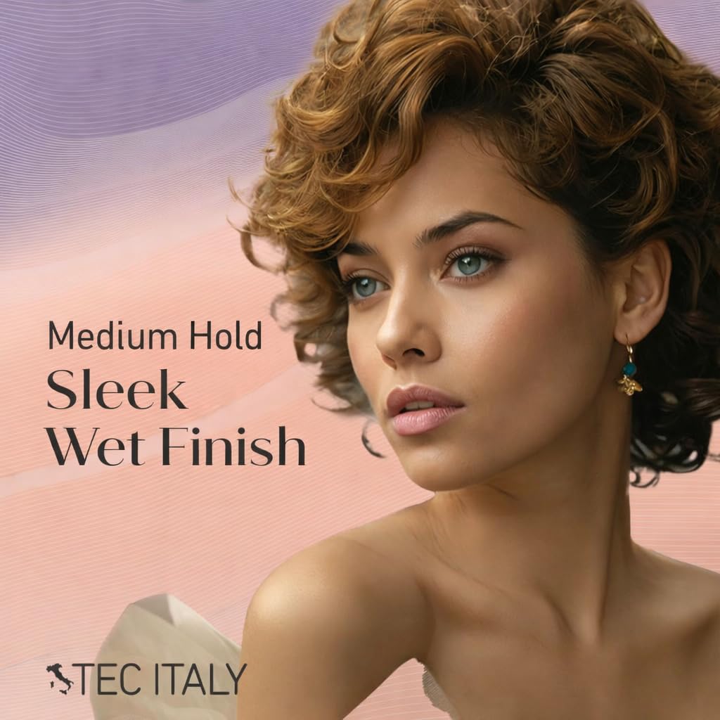 Tec Italy styled hair with wet-look shine that defines and controls hair