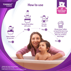 TEDIBAR in baby bath demonstrating gentle use and calm bathing benefit