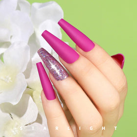 Teenitor close-up of matte long coffin nails in ten vibrant colors, demonstrating smooth soft-touch finish