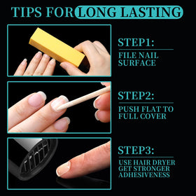 Teenitor numbered tab layout showing 15 sizes for perfect nail fit