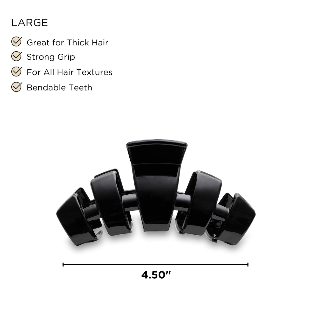 Teleties close-up of bendable teeth demonstrating durability and hold