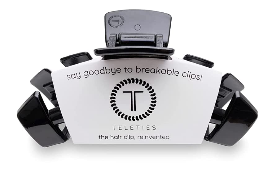 Teleties large clip front view showing sleek finish and dependable grip