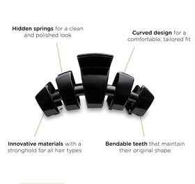 Teleties side view revealing hidden spring for smooth, polished look