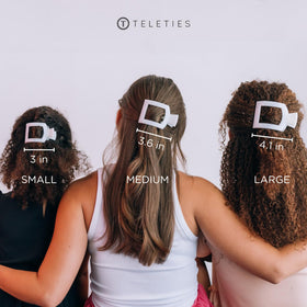 Teleties product label and Core Collection packaging illustrating brand and finish