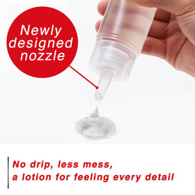 TENGA close-up of long nozzle demonstrating precise application benefit