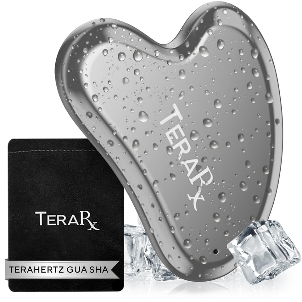 TeraRX front packaging showing gua sha and branding, clean presentation benefit